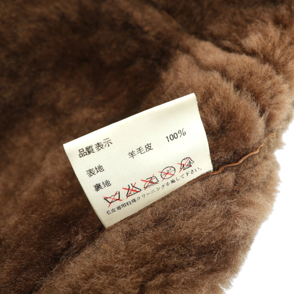 80s Vintage Shearling Coat ダブルブレスト ムートンコート レザージャケット XL ボア 羊毛革くるみボタン