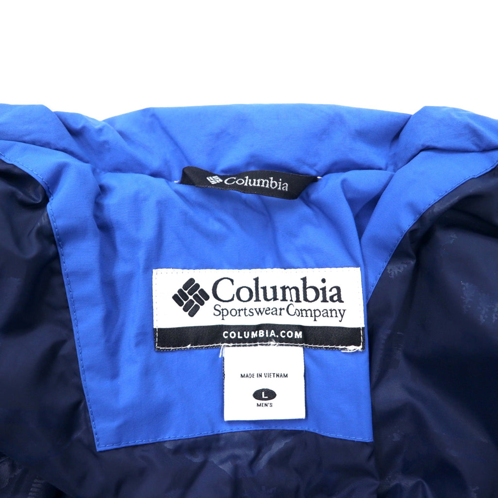 Columbia Mountain Parka L Navy Nylon Waterproof Retractable Hood XM4636
