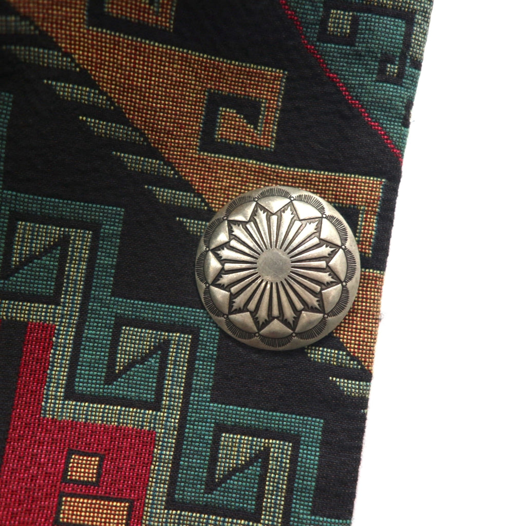 80s USA Vintage Blazer WRAPS Chimayo Jacquard Jacket, Size M, Native American Print Tapestry, Concho Buttons, Made in USA