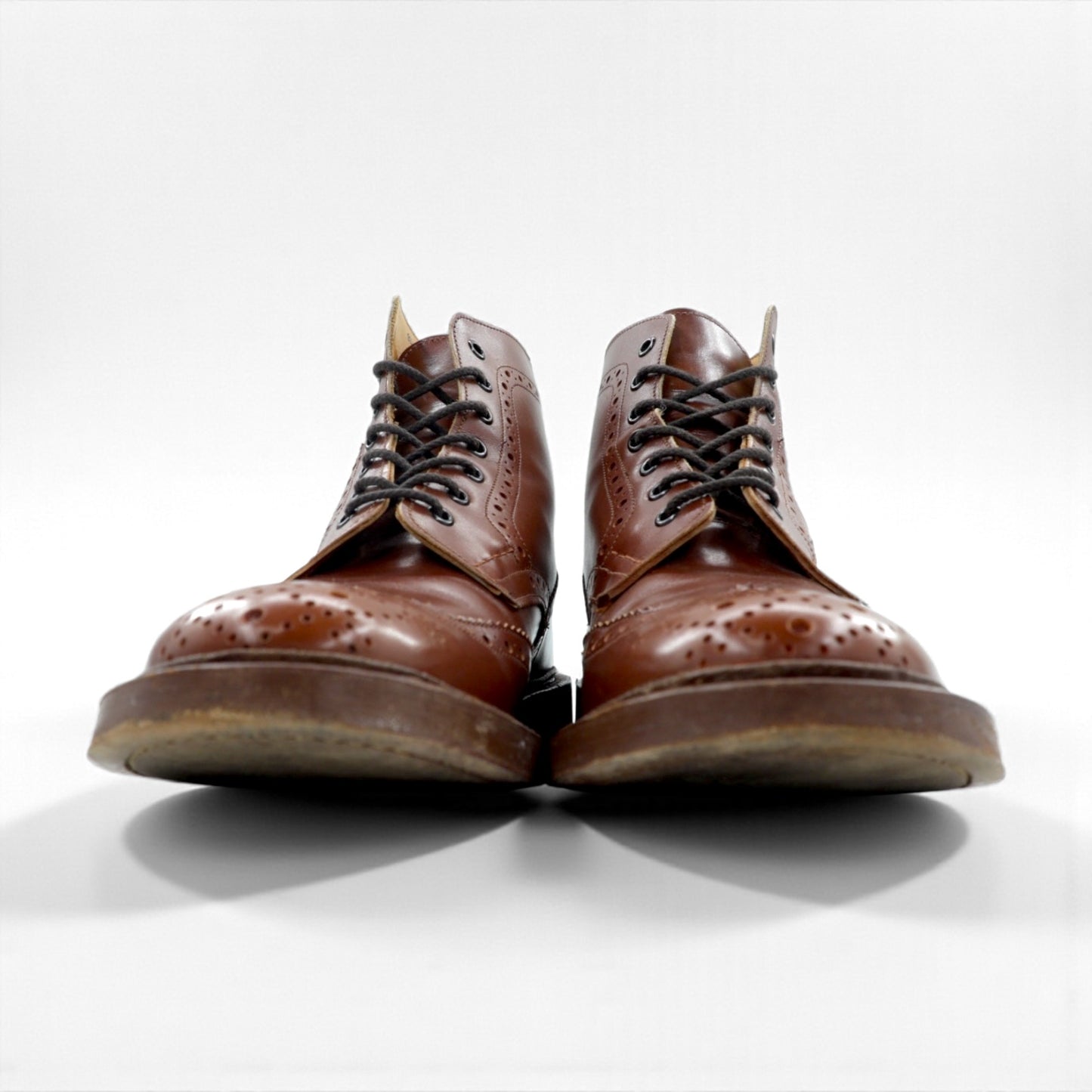 Tricker's 英国製 モールトン MALTON カントリーブーツ フルブローグ レースアップブーツ 27.5cm イギリス製 M2508