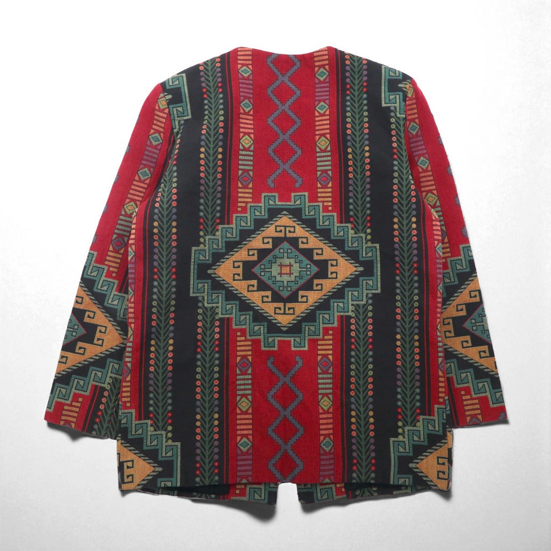 80s USA Vintage Blazer WRAPS Chimayo Jacquard Jacket, Size M, Native American Print Tapestry, Concho Buttons, Made in USA