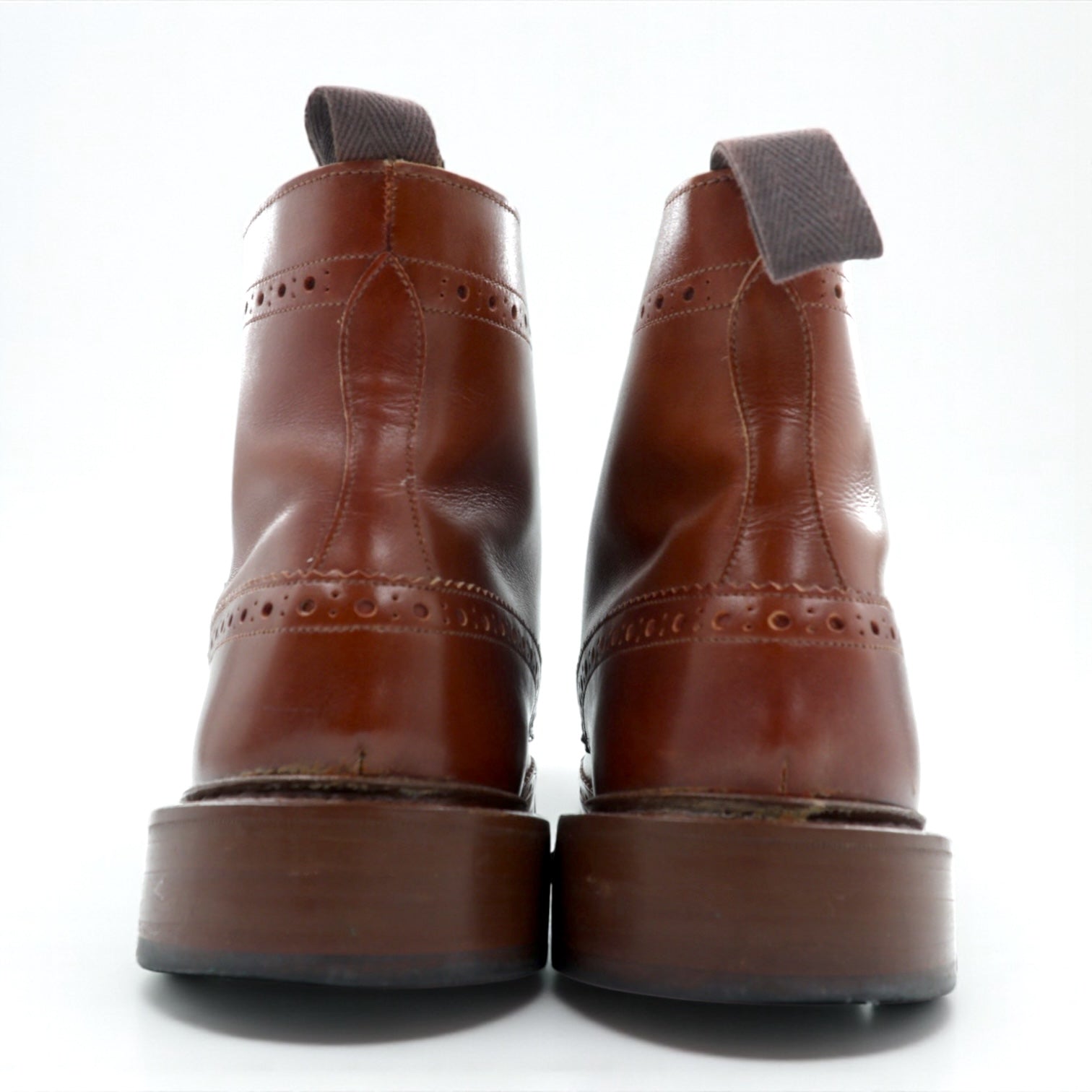 Tricker's UK-Made Moulton Country Boots, Full Brogue, Lace-Up