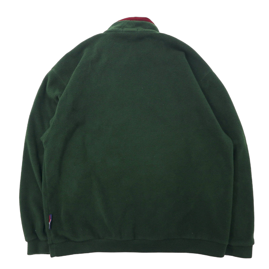 nautica 90s half zip fleece jacket XL green polyester one point logo embroidery