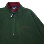 nautica 90s half zip fleece jacket XL green polyester one point logo embroidery