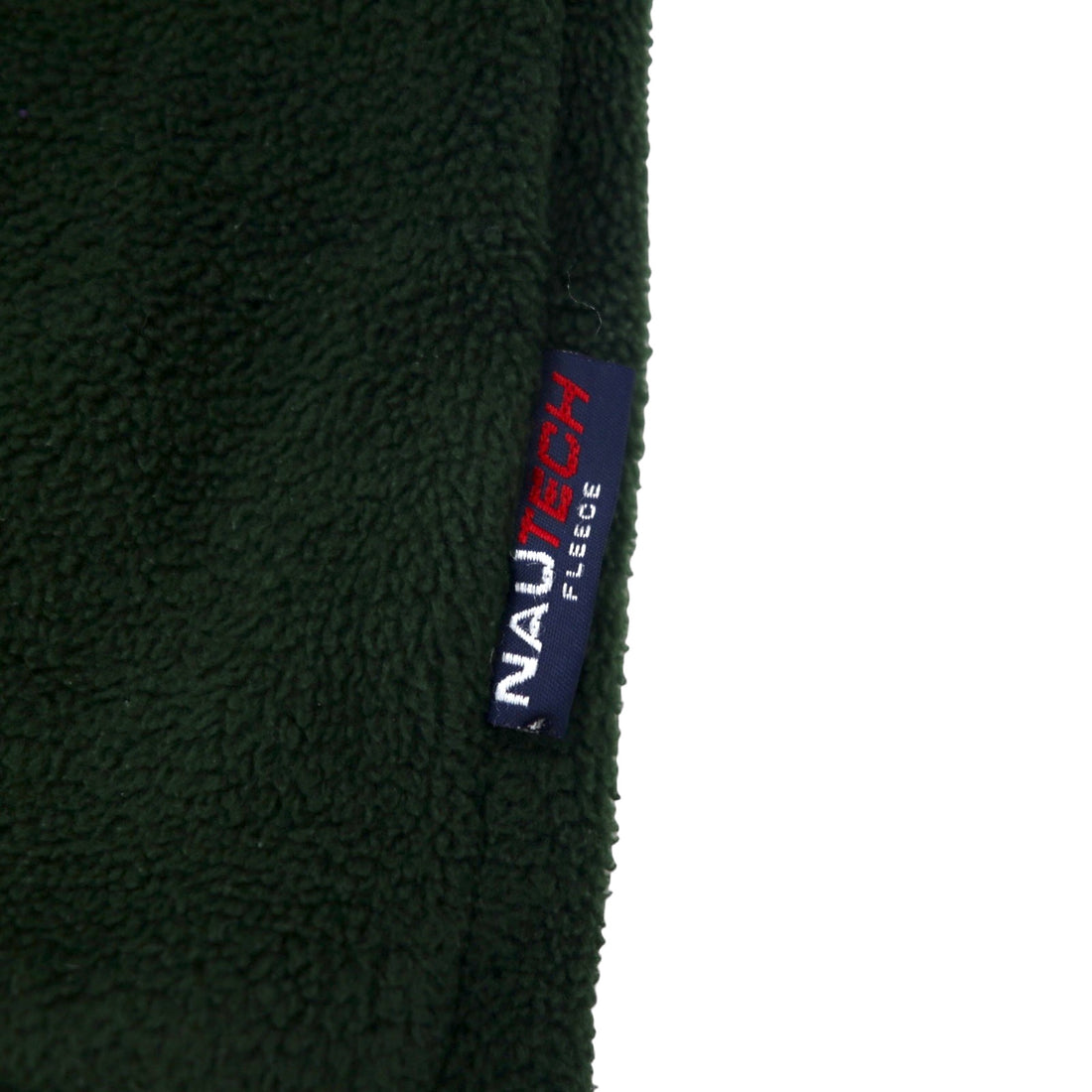 nautica 90s half zip fleece jacket XL green polyester one point logo embroidery
