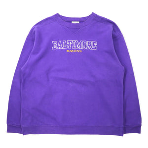 reebok カナダ製 90年代 NFL BALTIOORE RAVENS 刺繍 スウェット XL パープル コットン 前V