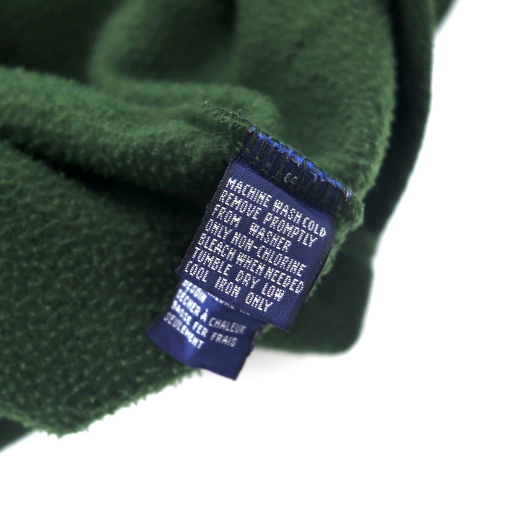 nautica 90s half zip fleece jacket XL green polyester one point logo embroidery
