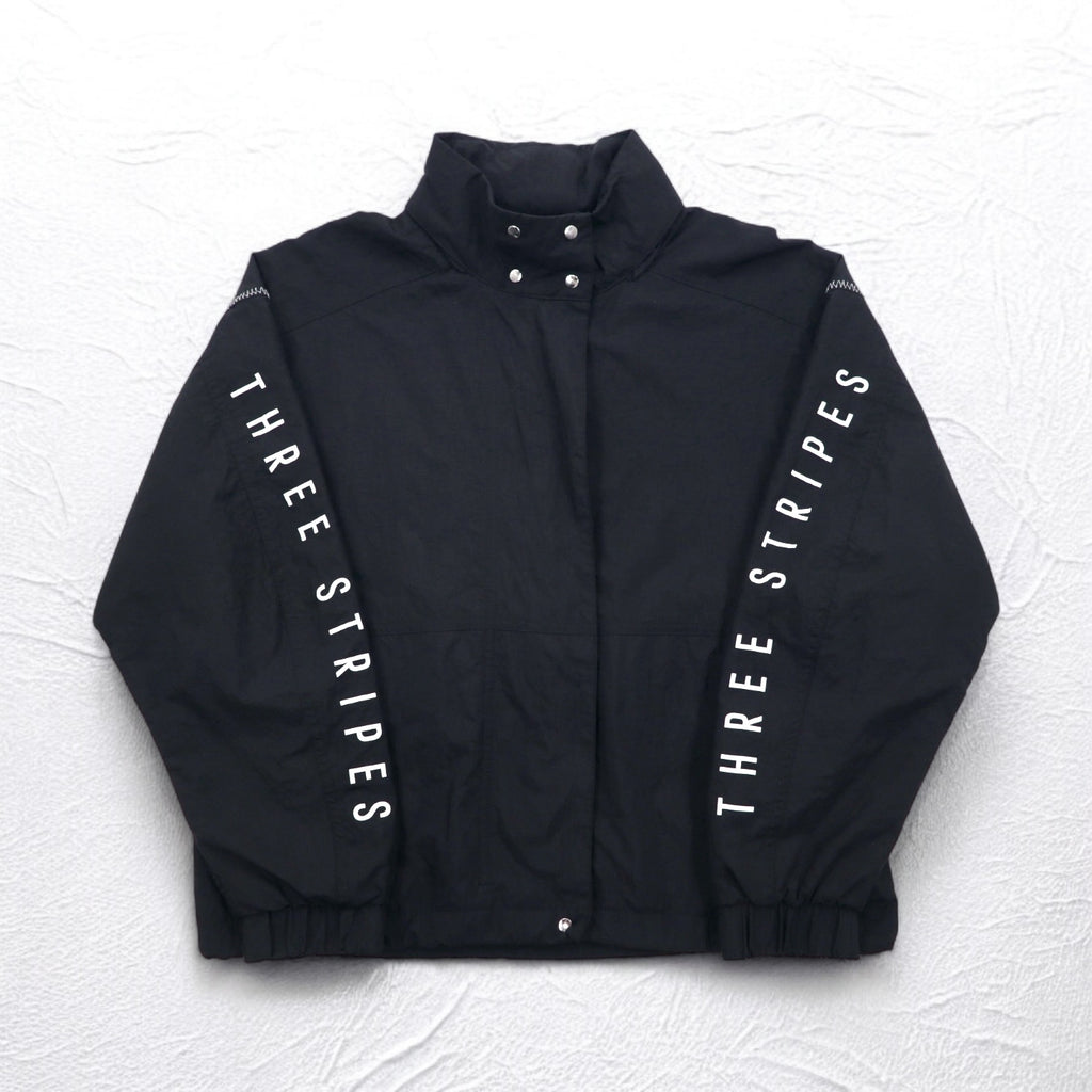 adidas Nylon Track Jacket Jersey S Black Drawcord W S2S Three Stripes ED1529