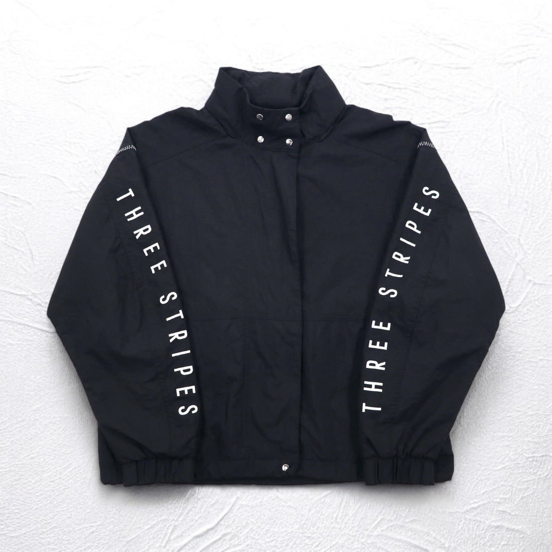 adidas Nylon Track Jacket Jersey S Black Drawcord W S2S Three Stripes ED1529