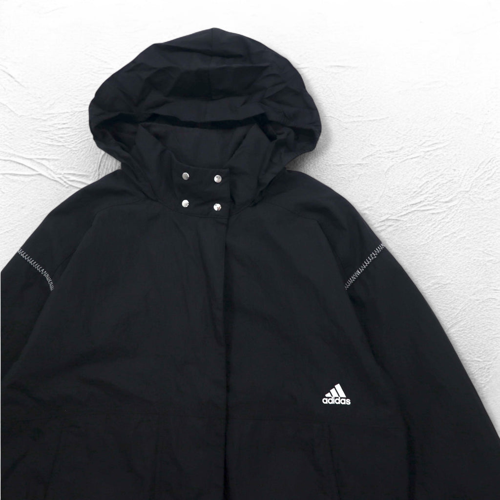 adidas Nylon Track Jacket Jersey S Black Drawcord W S2S Three Stripes ED1529