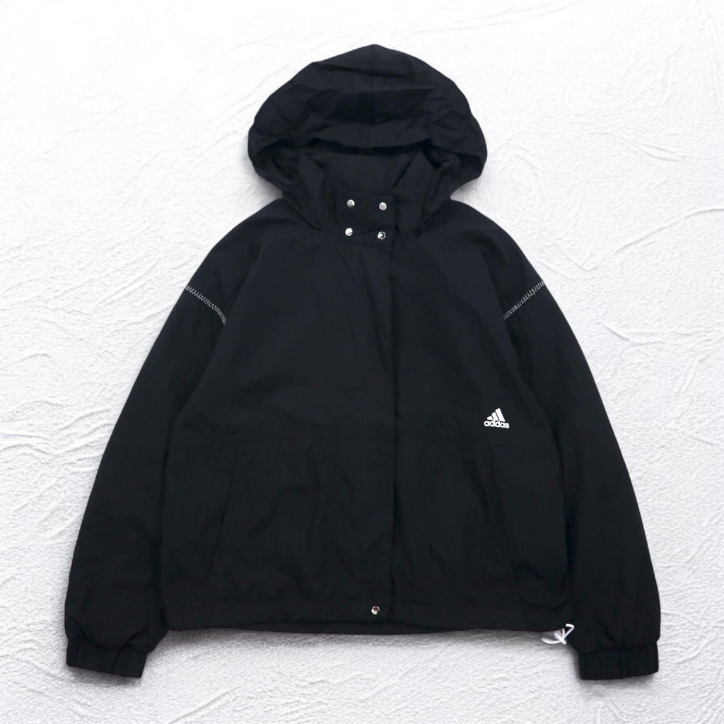 adidas Nylon Track Jacket Jersey S Black Drawcord W S2S Three Stripes ED1529