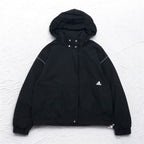 adidas Nylon Track Jacket Jersey S Black Drawcord W S2S Three Stripes ED1529