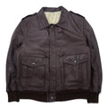 日本然リトテ-古着オンライン-Vintage Leather Flight Jacket 90年代 A-2 フライトジャケット レザージャケット L ブラウン 牛革 カウナッパ ボアライナー-Vintage Leather Flight Jacket 90's A-2 flight jacket leather jacket L brown cowhide cownappa boa liner