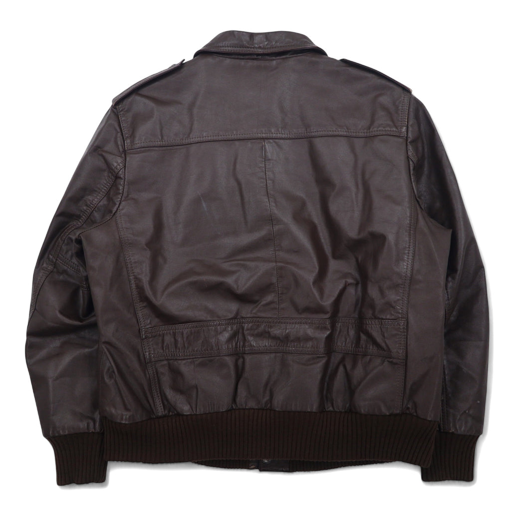 Vintage Leather Flight Jacket 90s A-2 Flight Jacket Leather Jacket L Brown Cowhide Cow Nappa Boa Liner