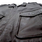 Vintage Leather Flight Jacket 90s A-2 Flight Jacket Leather Jacket L Brown Cowhide Cow Nappa Boa Liner