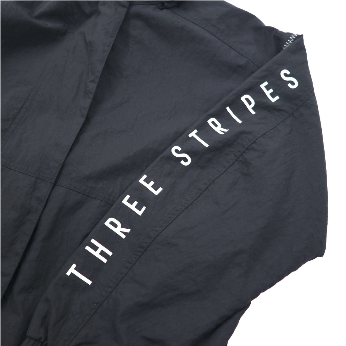 adidas Nylon Track Jacket Jersey S Black Drawcord W S2S Three Stripes ED1529