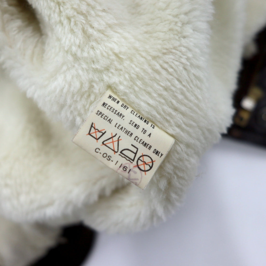 Vintage Leather Flight Jacket 90s A-2 Flight Jacket Leather Jacket L Brown Cowhide Cow Nappa Boa Liner