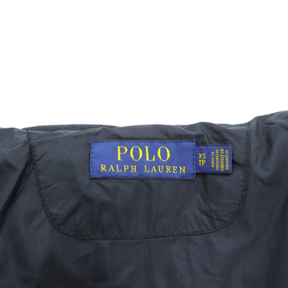 Polo Ralph Lauren ビッグポニー 刺繍 ダウンジャケット XS グレー フード着脱 ドローコード スタンドカラー