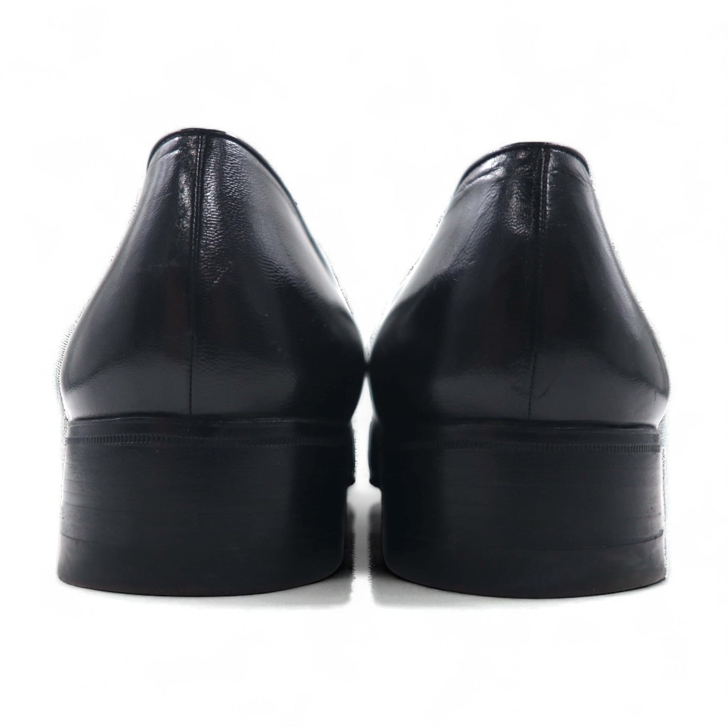 a.testoni Italian-made loafers, slip-on dress shoes, size 27cm, black leather and gold