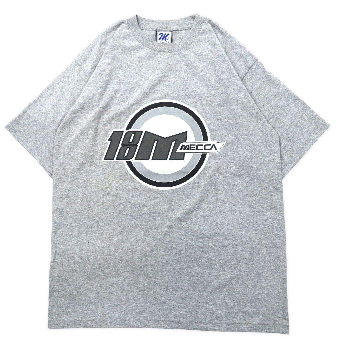 USA MADE 90's MECCA Print T-Shirt XL Gray Cotton Big Size – 日本然