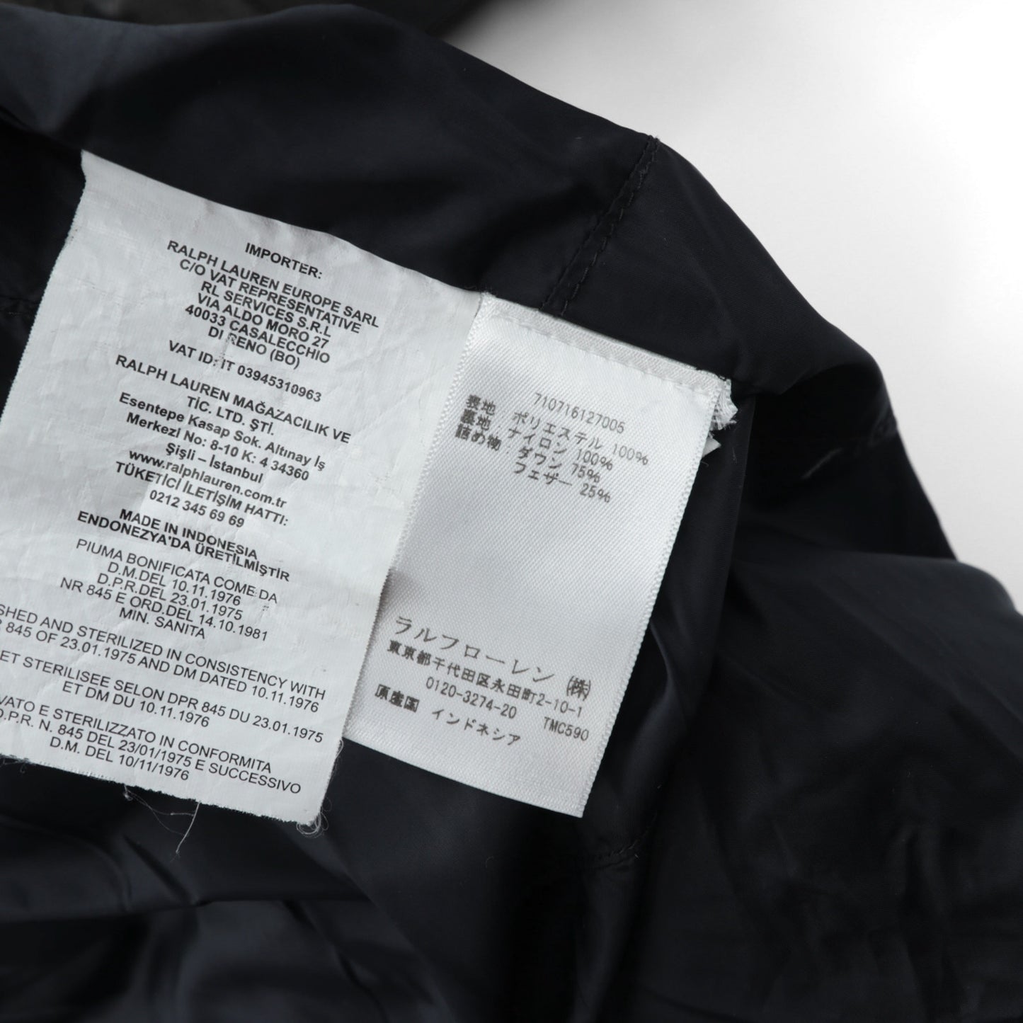 Polo Ralph Lauren ビッグポニー 刺繍 ダウンジャケット XS グレー フード着脱 ドローコード スタンドカラー