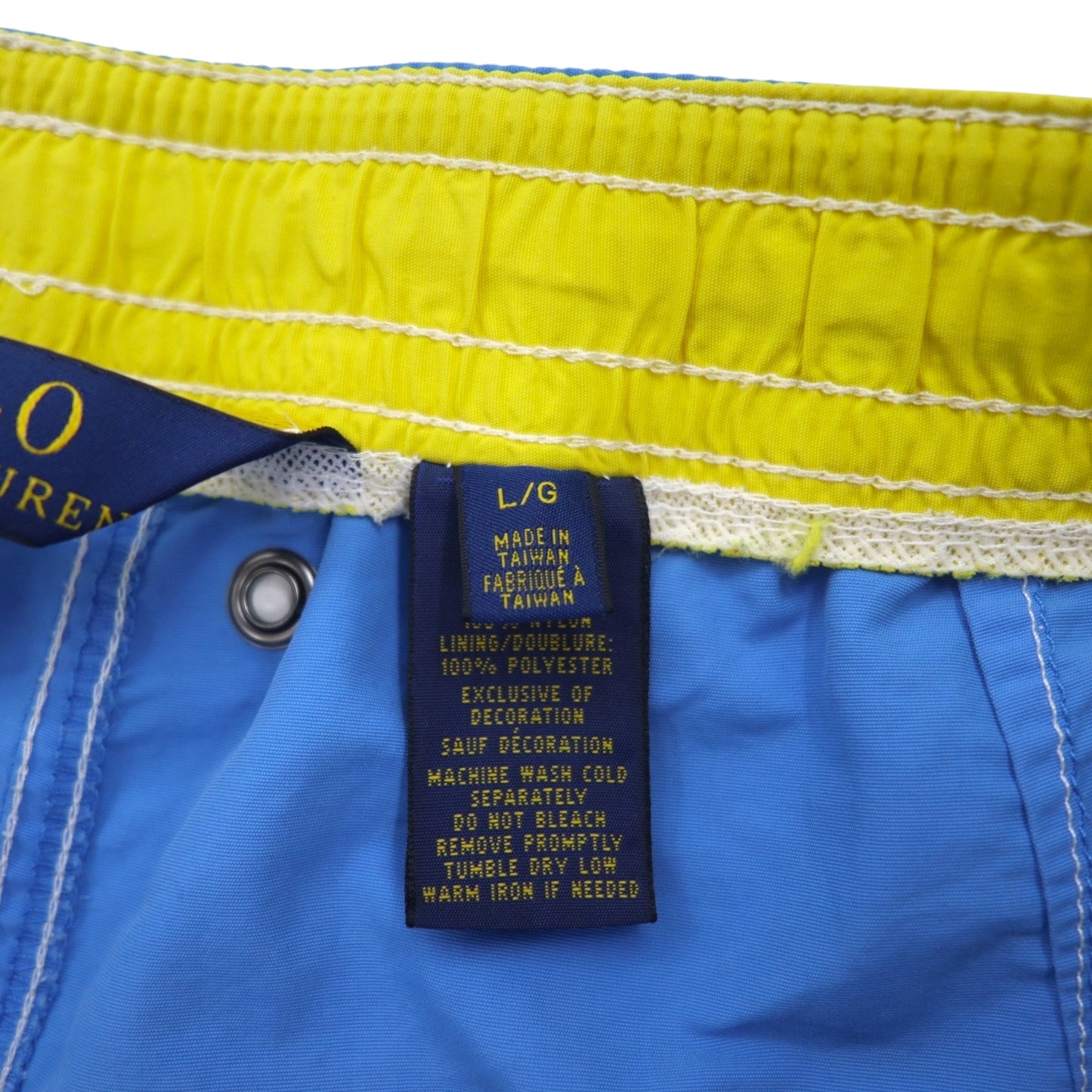POLO RALPH LAUREN 水陸両用 スイム ショートパンツ ハーフパンツ L ブルー ナイロン スモールポニー刺繍
