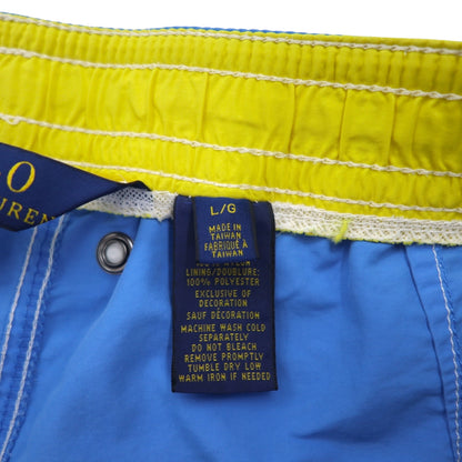 POLO RALPH LAUREN 水陸両用 スイム ショートパンツ ハーフパンツ L ブルー ナイロン スモールポニー刺繍