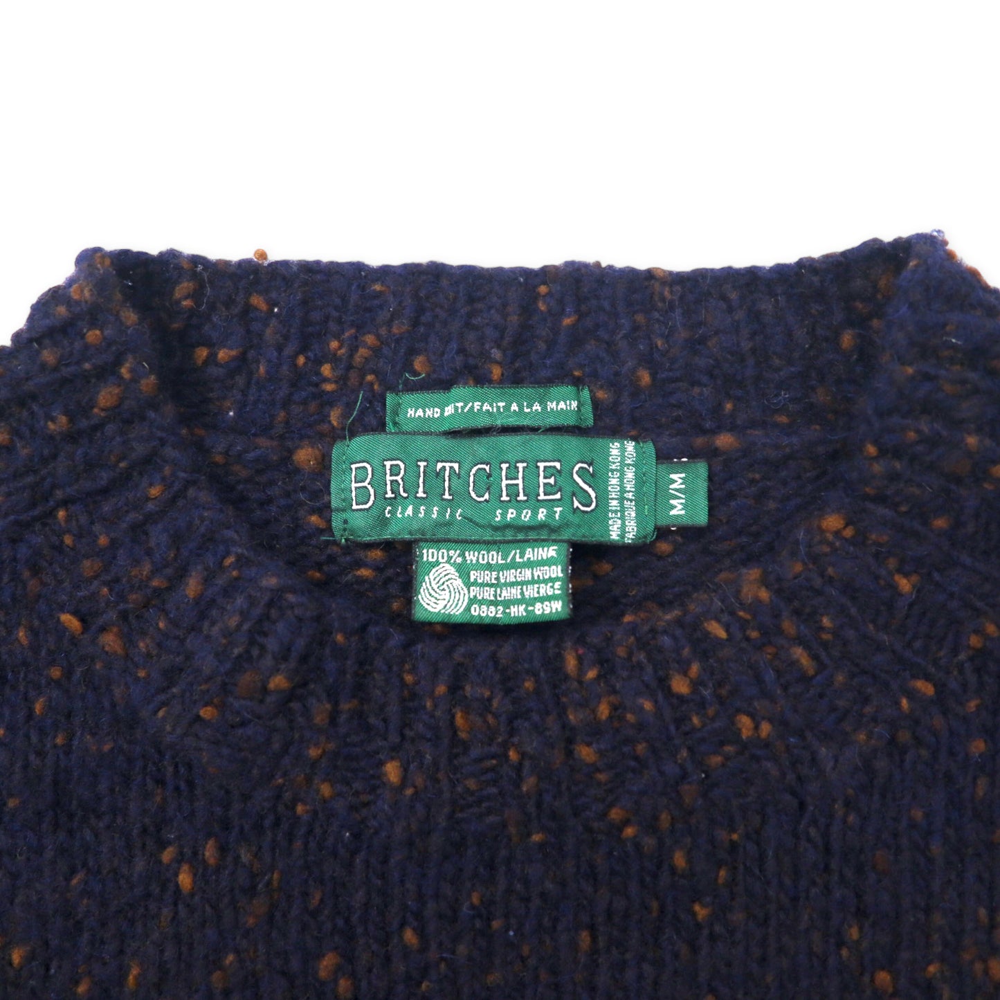 BRITCHES 90年代 ノルディック ニット セーター M ネイビー ウール HAND KNIT ビッグサイズ