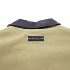 Eddie Bauer 90年代 ピーチスキン ハンティングジャケット XL ベージュ ポリエステル 襟レザー ドローコード キルティングライナー