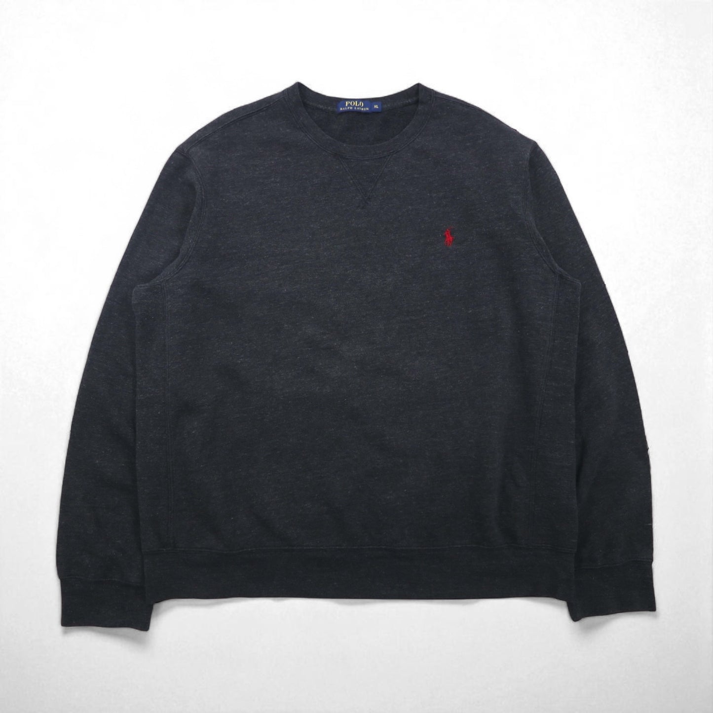 Polo Ralph Lauren 前V スウェット トレーナー XL グレー コットン スモールポニー刺繡