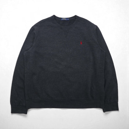 Polo Ralph Lauren 前V スウェット トレーナー XL グレー コットン スモールポニー刺繡