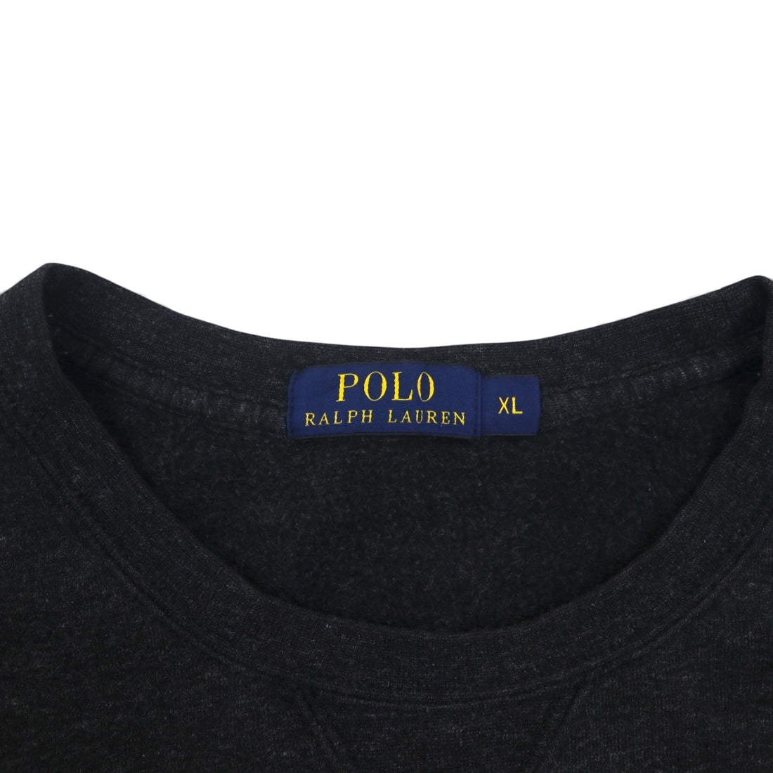 Polo Ralph Lauren XL Grey Cotton V-Neck Sweatshirt with Small Pony Embroidery