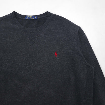 Polo Ralph Lauren 前V スウェット トレーナー XL グレー コットン スモールポニー刺繡