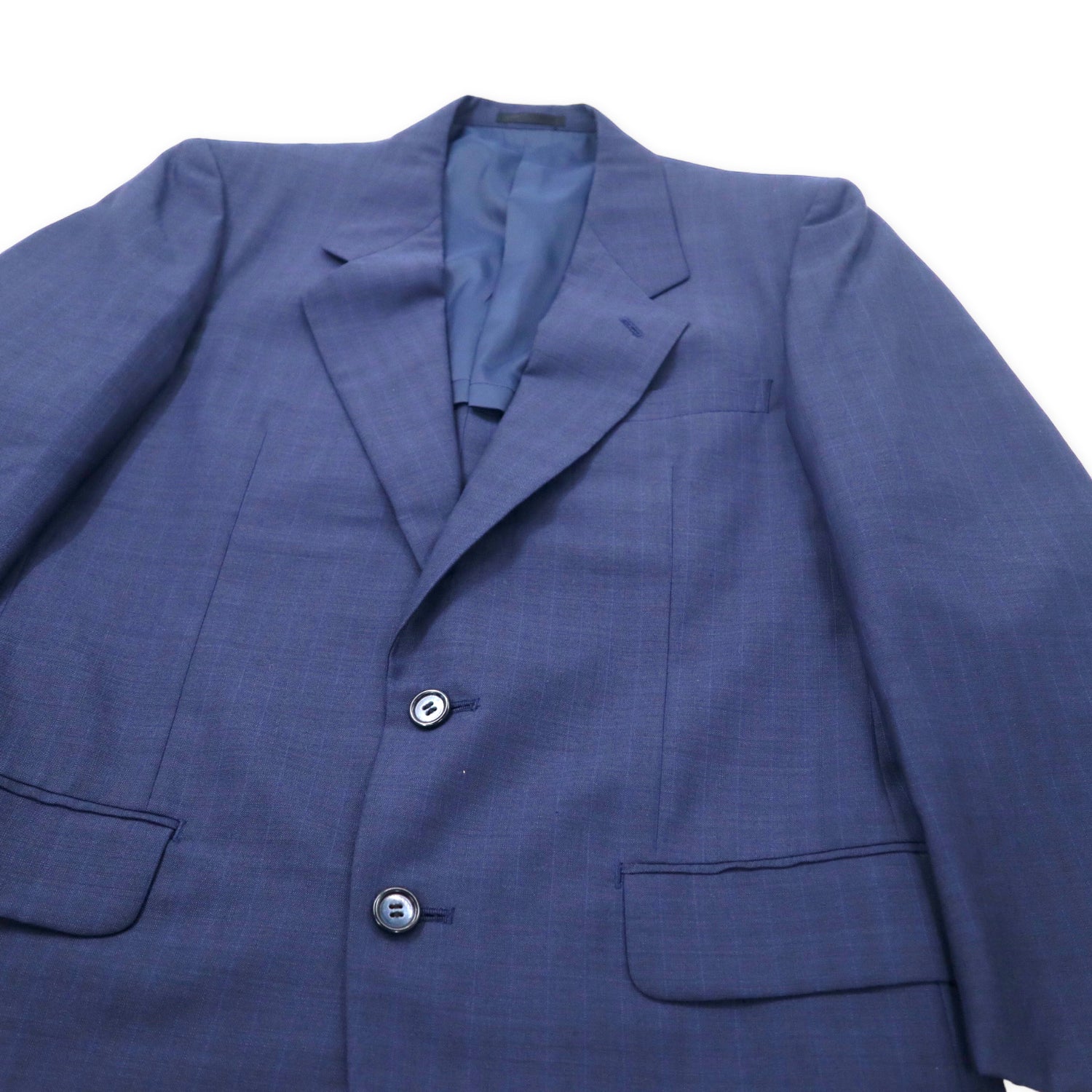 UOMO ANTONIO FUSCO ITALY 2B Suit Setup 170 Navy CHECKED Wool 