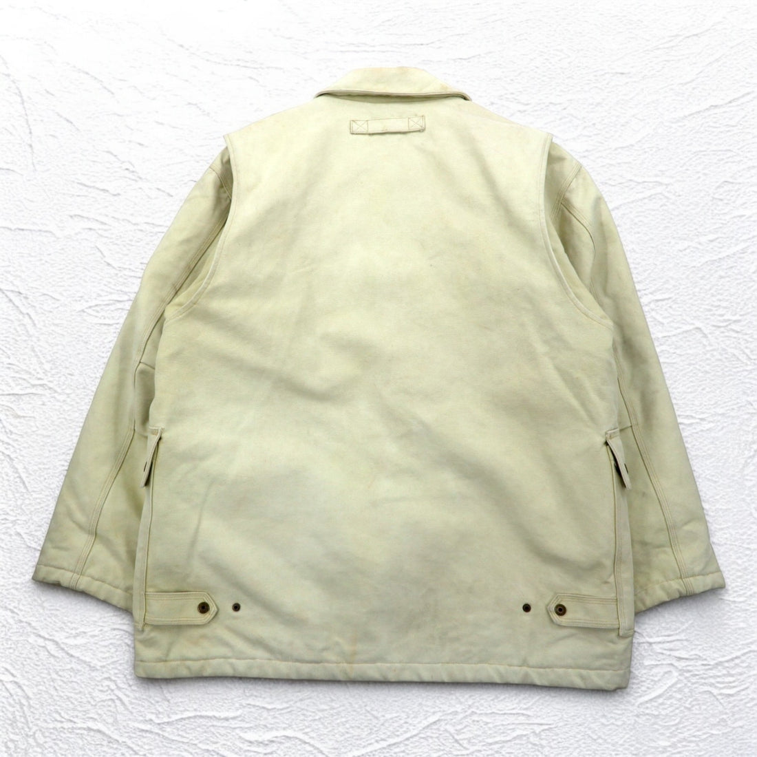 Schott Fireman Jacket Duck Work Jacket Coverall XL Beige Padded Quilted Liner