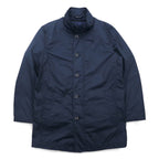 Aquasqutum Stand Collar Coat M Navy Silk Blend Padded Quilted Vest Removable