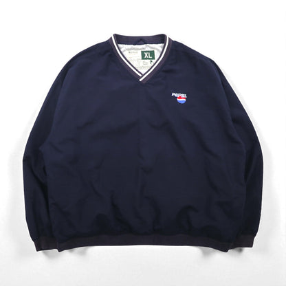 PEPSI 90年代 ピステ ナイロン プルオーバー ジャケット XL ネイビー 防水 ワンポイント刺繡 Wear Guard