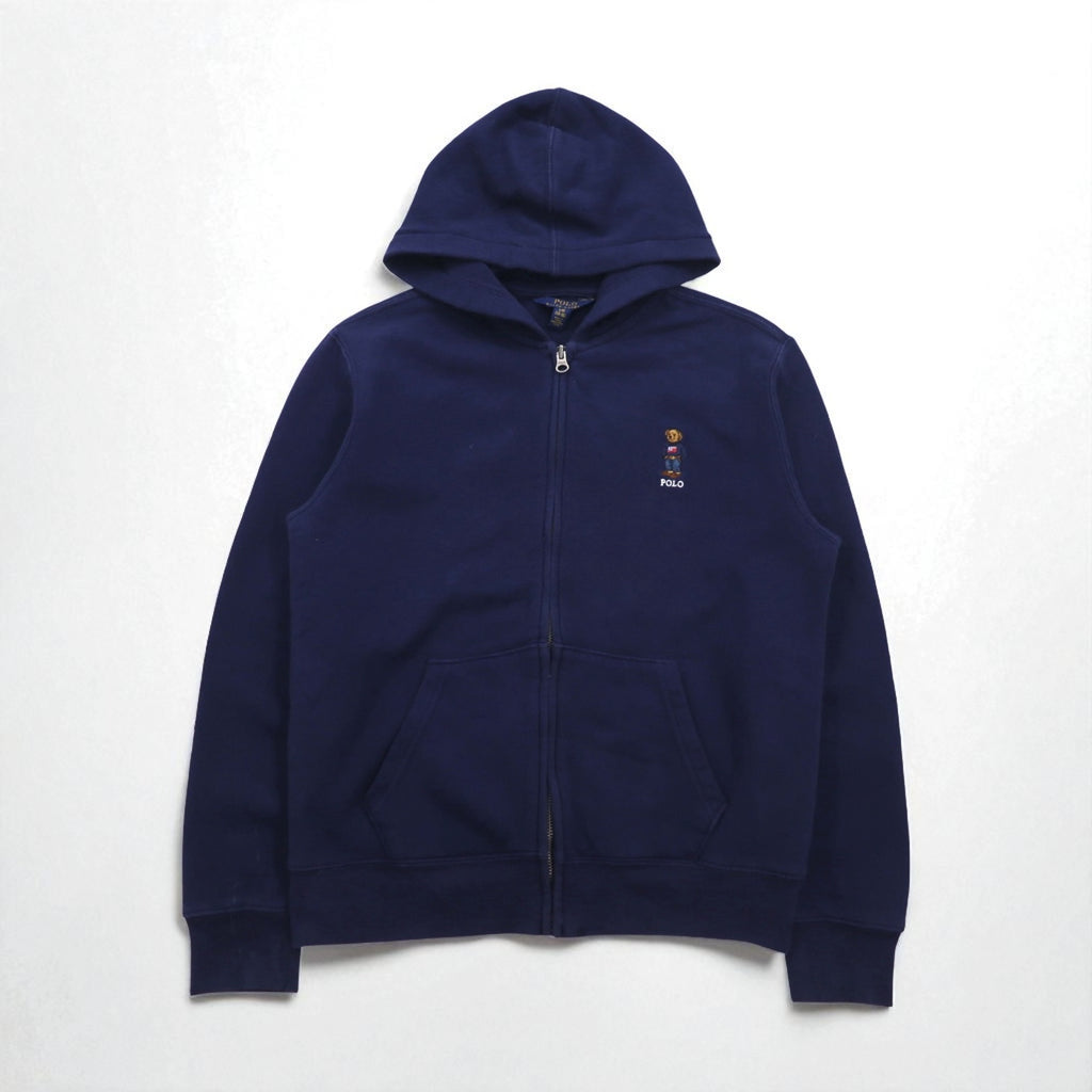 POLO RALPH LAUREN Polo Bear Full Zip Hoodie L Navy Cotton