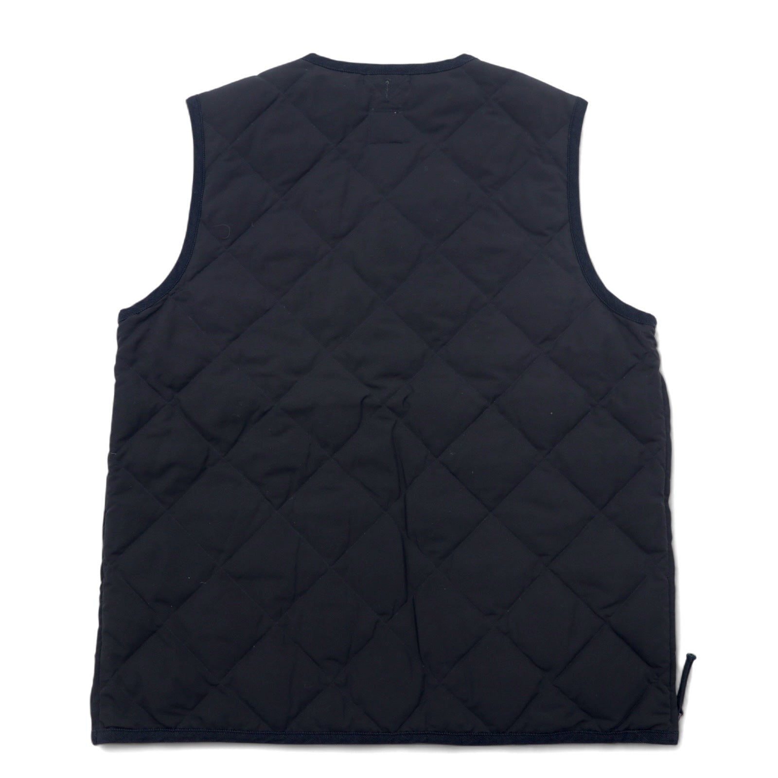 TAION Side Zip Quilted Down Vest XL Black Military V-neck Slit Double Zip JOURNAL STANDARD relume Special Order 22-011-464-0110-3-0