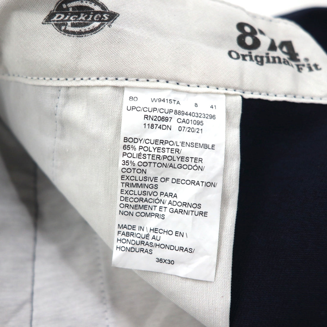 Dickies FLEX 874 ワークパンツ チノパンツ L オリジナルフィット ネイビー 11874DN