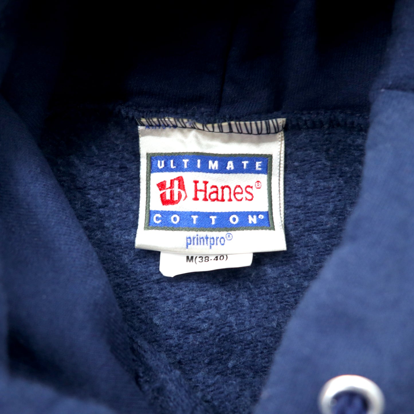 Hanes 90年代 プルオーバーパーカー M ネイビー コットン ヘビーウェイト US企業 alorica 刺繍