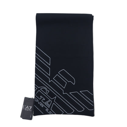 日本然リトテ-古着オンライン-EMPORIO ARMANI イタリア製 ロゴプリント マフラー ブラック アクリル 275804 8A302 未使用品-EMPORIO ARMANI Italy Made Logo Print Scarf Black Acrylic 275804 8A302 Unused