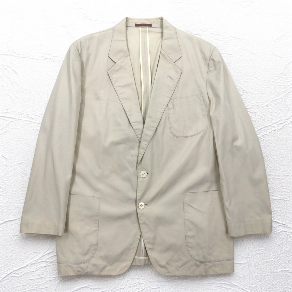 Burberrys Old 2B Tailored Jacket L Beige Cotton Made in Japan