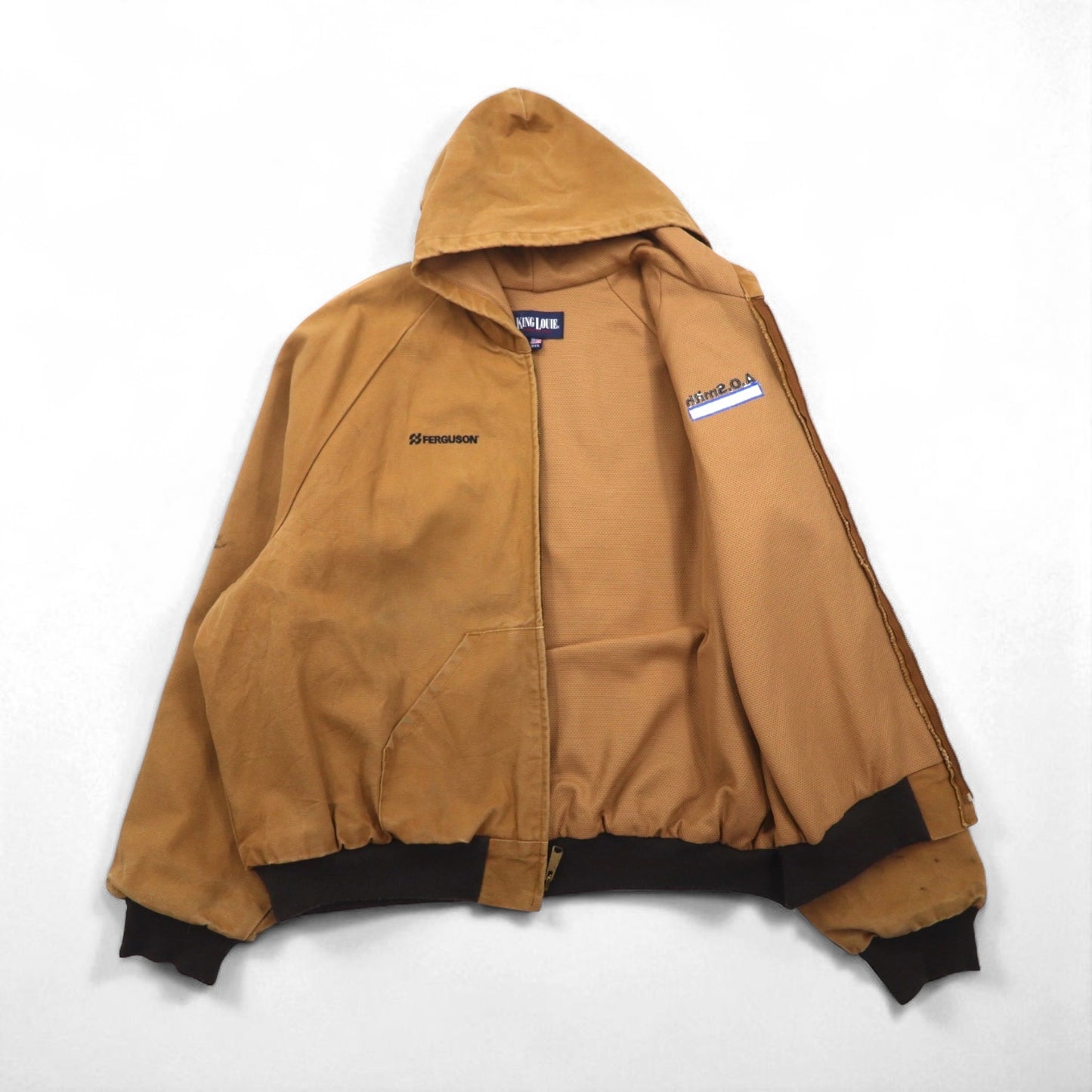 90s Made in USA KING LOUIE Duck Cloth Active Jacket/Hoodie, Size 3XL, American Brand, Embroidery