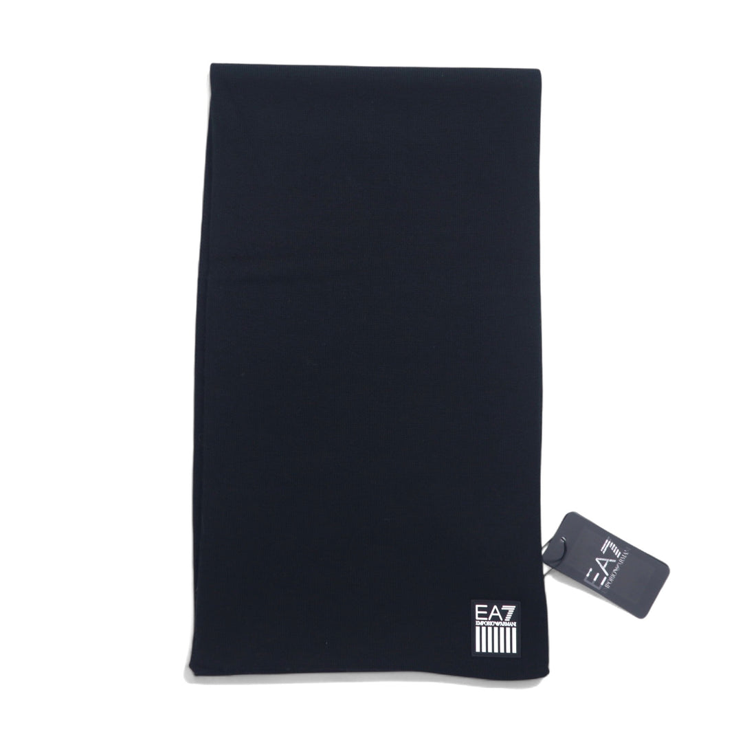 EMPORIO ARMANI Made in Italy Logo Print Scarf Black Acrylic 275804 8A302 Unused