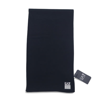 EMPORIO ARMANI イタリア製 ロゴプリント マフラー ブラック アクリル 275804 8A302 未使用品