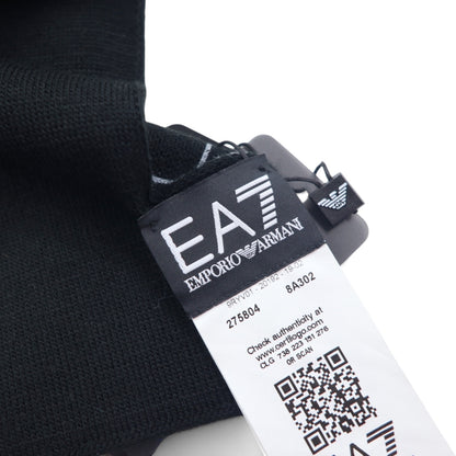 EMPORIO ARMANI イタリア製 ロゴプリント マフラー ブラック アクリル 275804 8A302 未使用品