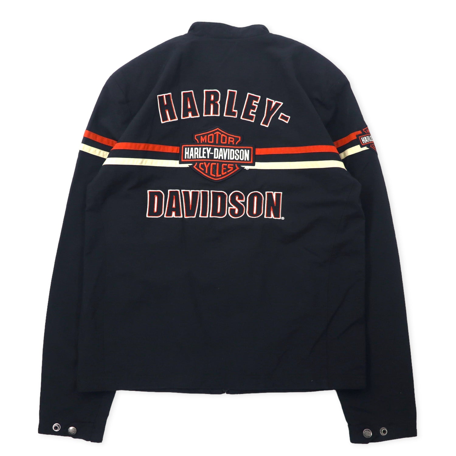 HARLEY DAVIDSON シングル ライダースジャケット S ブラック ナイロン