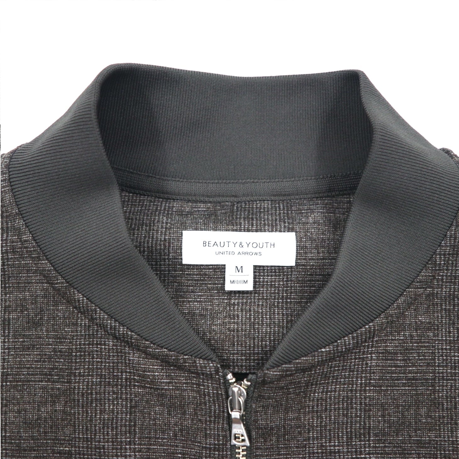 BEAUTY&amp;YOUTH UNITED ARROWS Check Ponte Zip Blouson M Gray 1227-180-0691