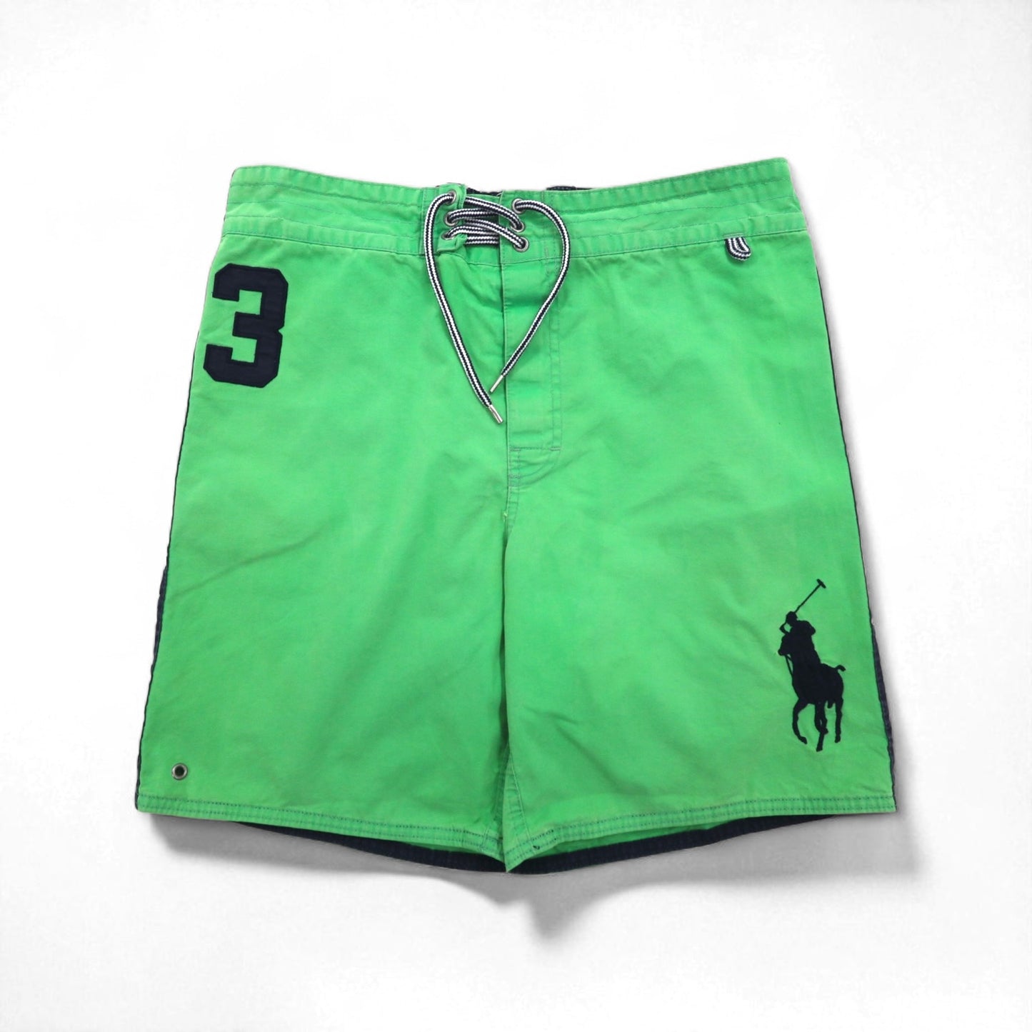Polo by Ralph Lauren 90年代 水陸両用 ビッグポニー刺繍 スイムショートパンツ ハーフパンツ M グリーン コットン ナイロン